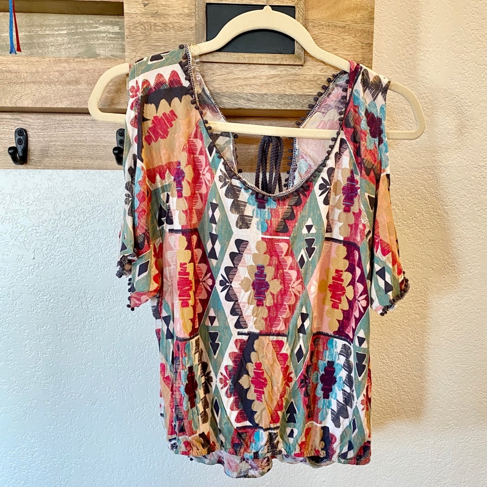 American Rag printed cutout top